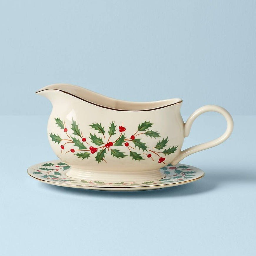 Lenox Holiday Gravy Boat & Stand