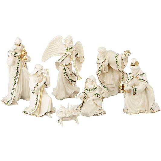 Lenox Holiday Nativity, Set of 7 (Holy Family, Three Kings, Angel)