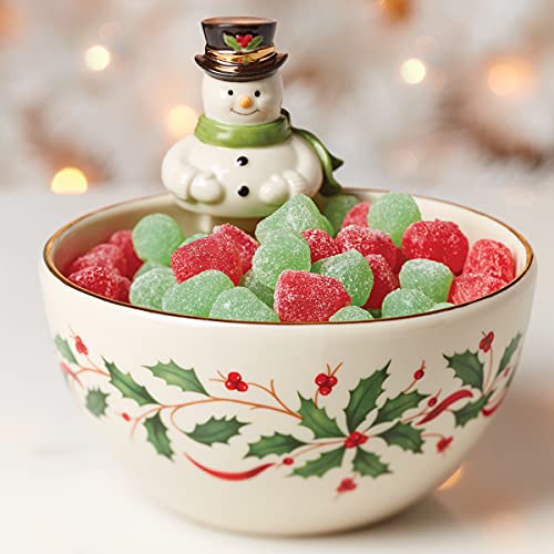 Lenox Holiday Snowman Bowl, 1.10, Red & Green