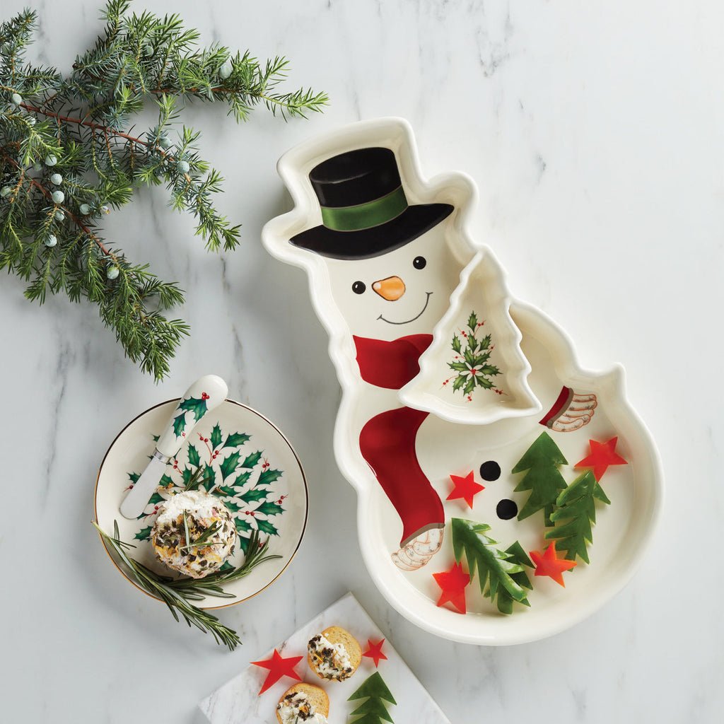 Lenox Holiday Snowman Chip and Dip