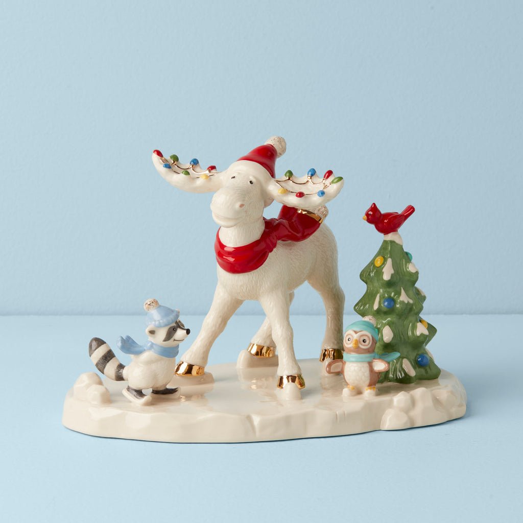 Lenox Marcel The Moose Skating Party Figurine