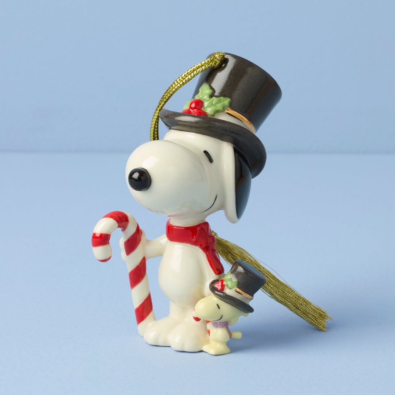 Lenox Snoopy & Woodstock with Candy Cane Ornament