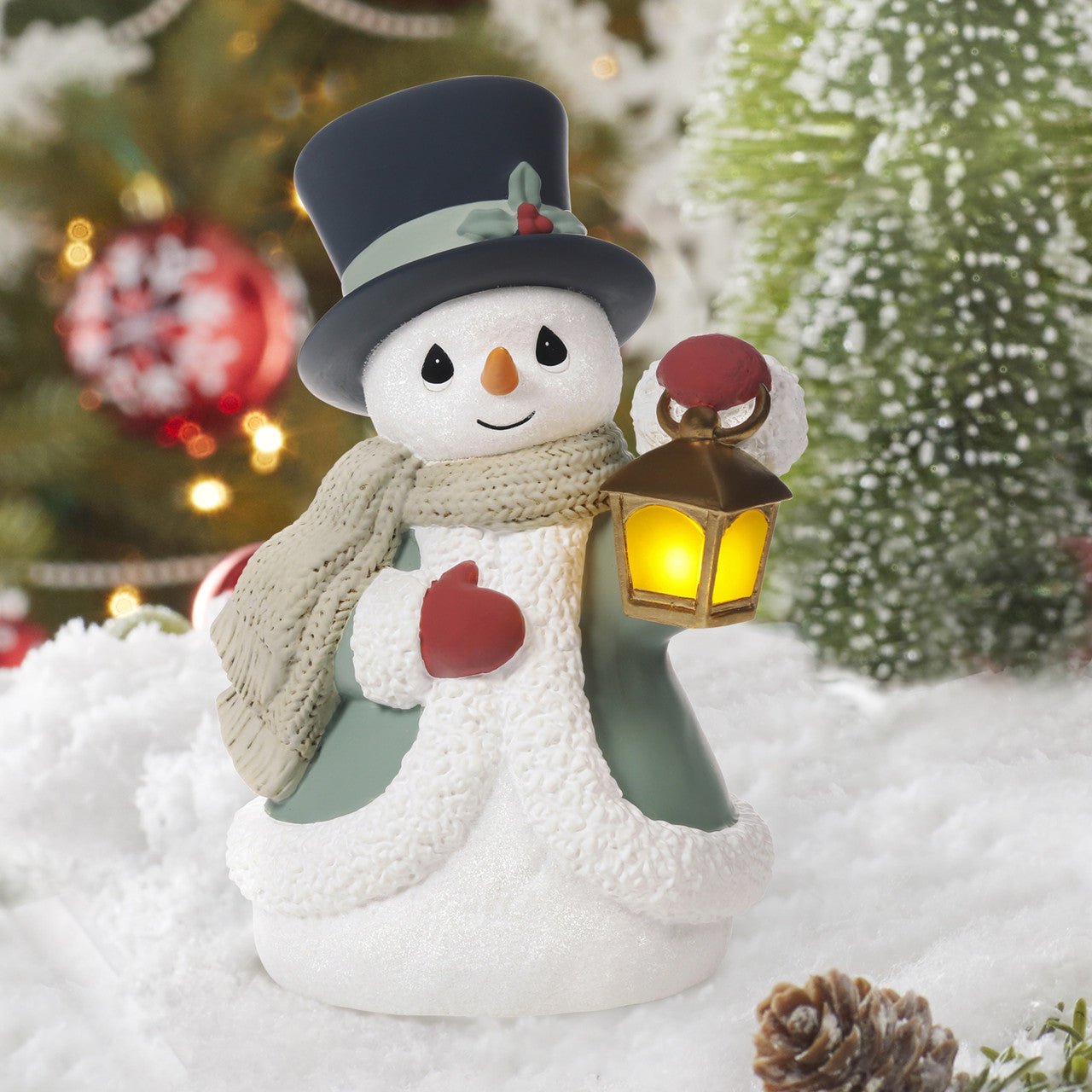 Let It Snow LED Musical Snowman Holding Lantern