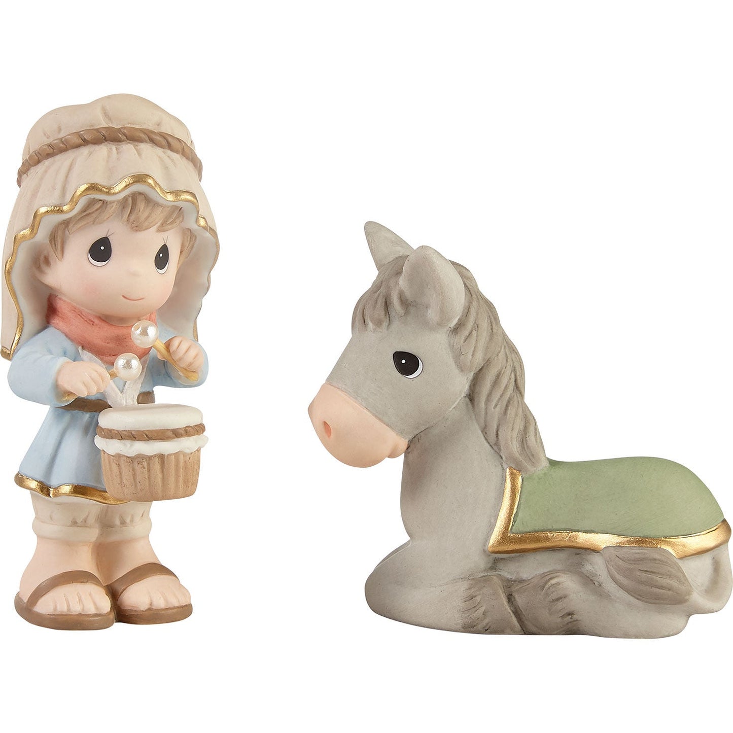 Little Drummer Boy and Donkey Figurines, Set of 2