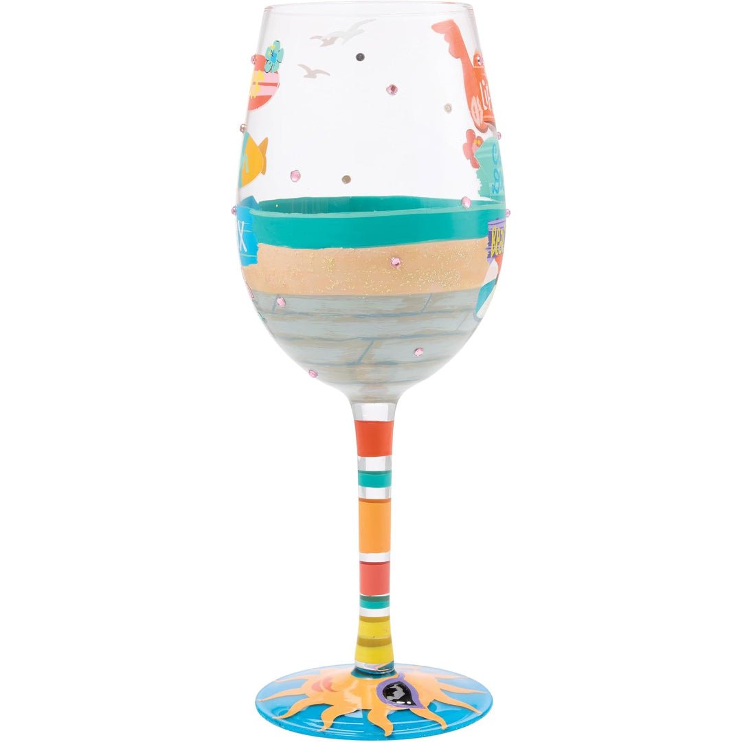 Lolita Beach Boardwalk Wine Glass, 15 Ounce