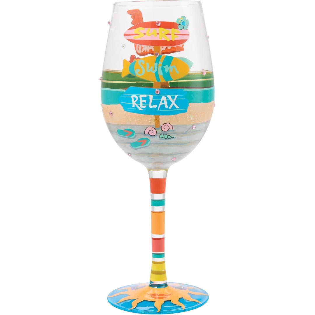 Lolita Beach Boardwalk Wine Glass, 15 Ounce