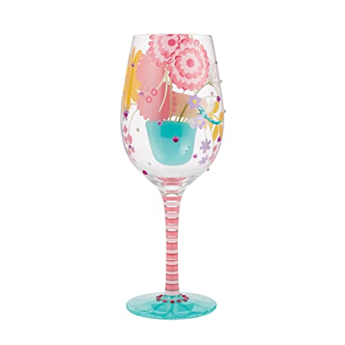 Lolita Best Mom Ever Hand-Painted Artisan Wine Glass, 15 oz.