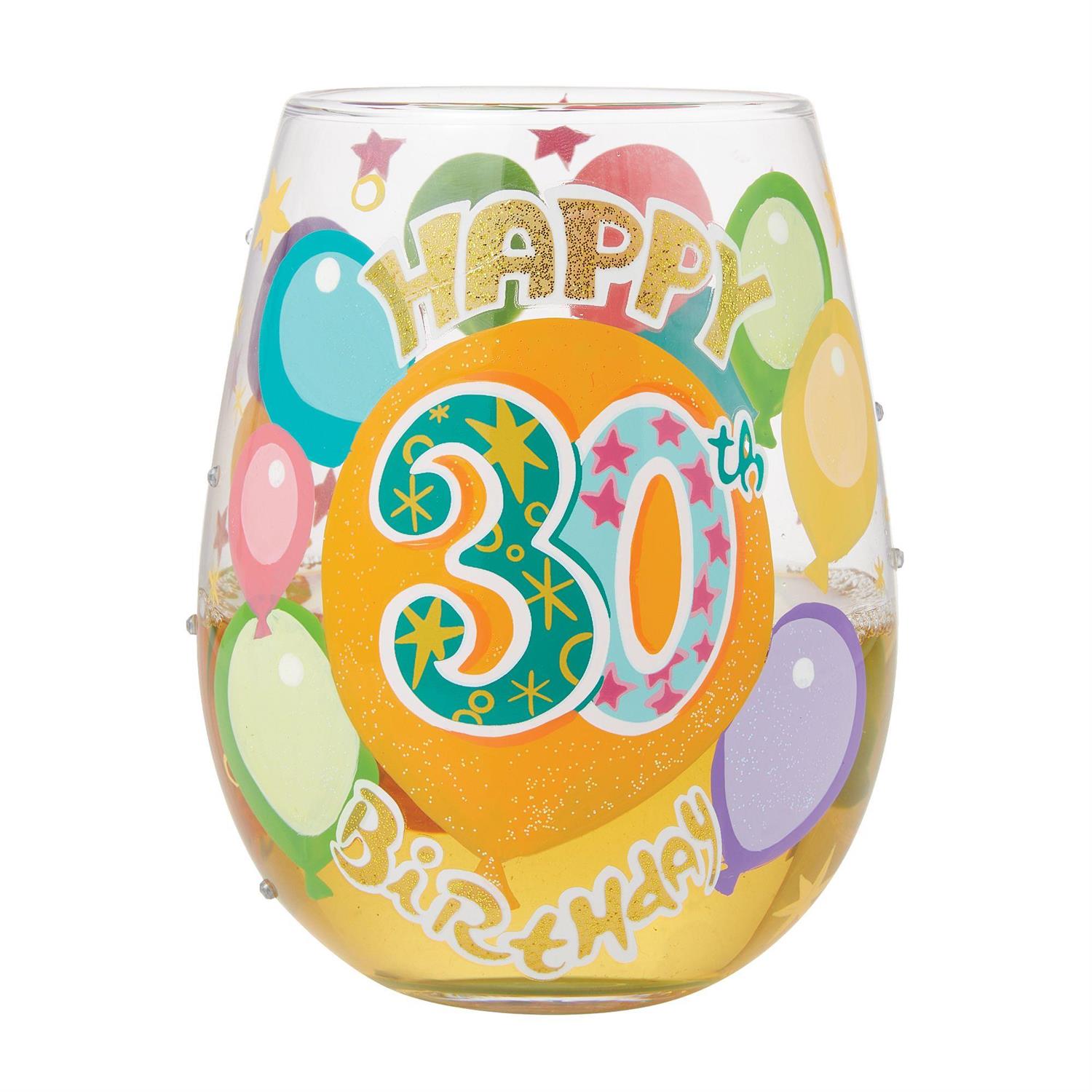 Lolita Happy 30th Birthday Stemless Wine Glass