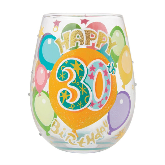 Lolita Happy 30th Birthday Stemless Wine Glass