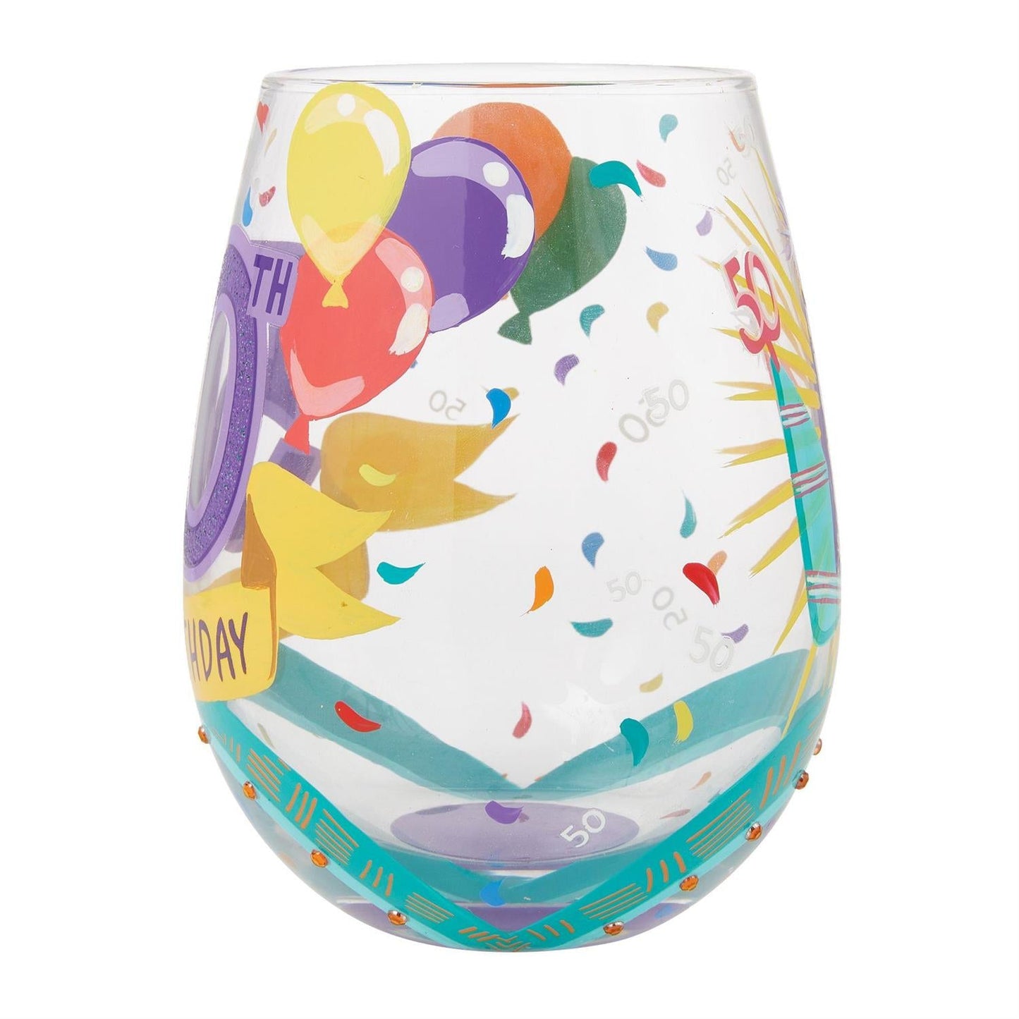 Lolita Happy 50th Birthday Stemless Wine Glass