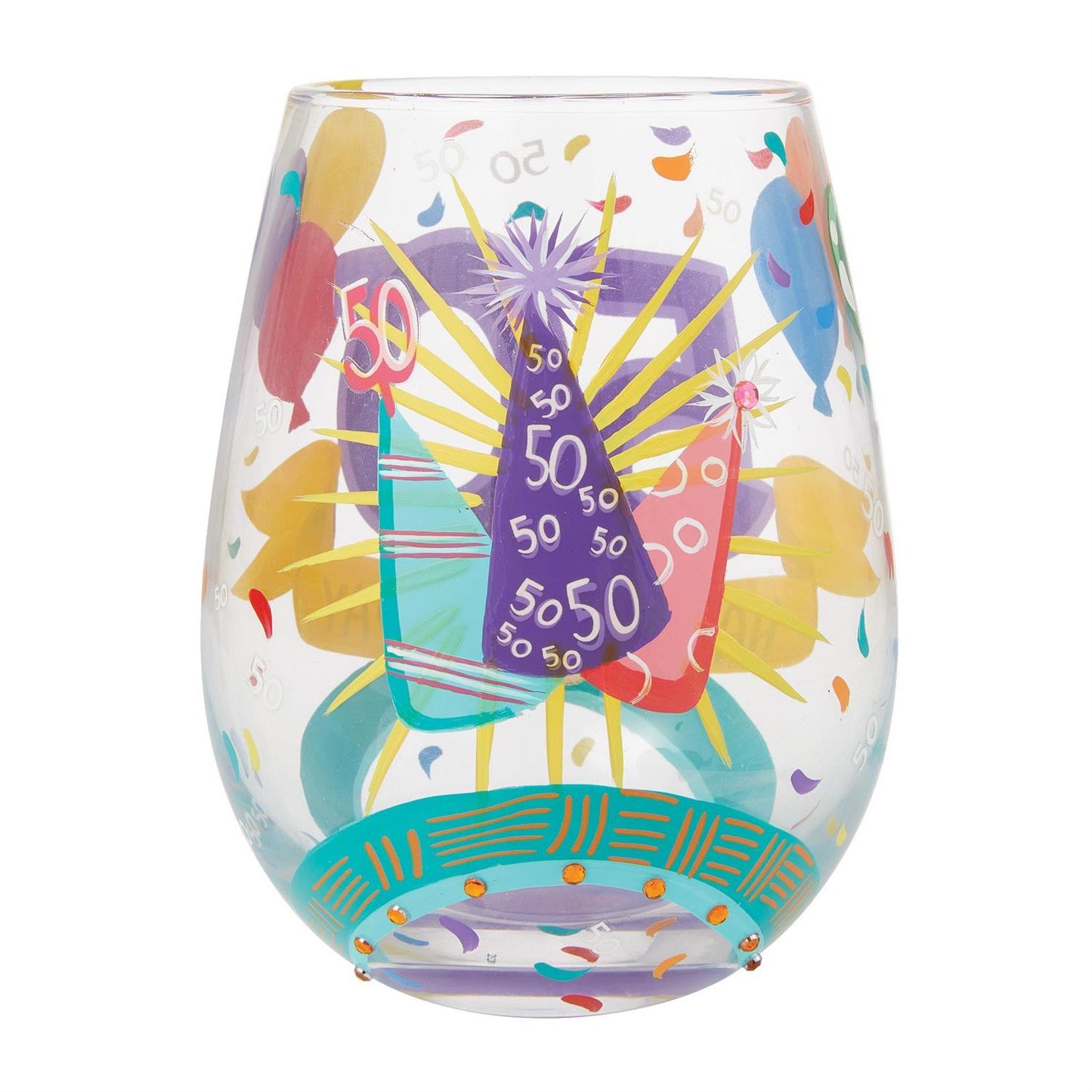 Lolita Happy 50th Birthday Stemless Wine Glass