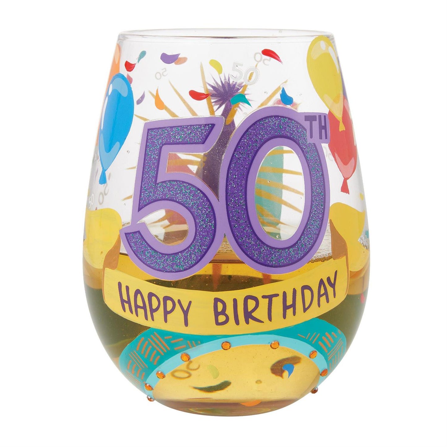 Lolita Happy 50th Birthday Stemless Wine Glass