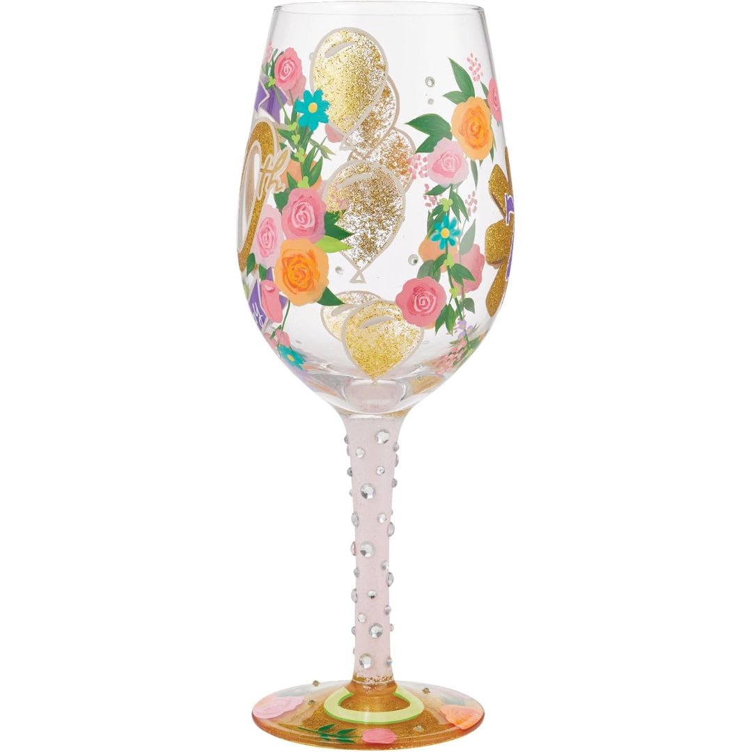 Lolita Happy 70th Birthday Hand - Painted Wine Glass, 15oz