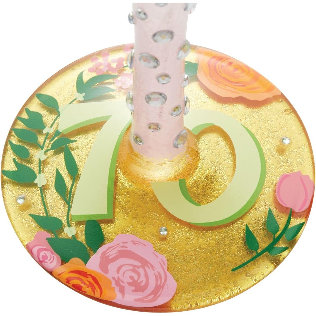 Lolita Happy 70th Birthday Hand - Painted Wine Glass, 15oz