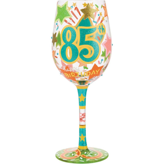 Lolita Happy 85th Birthday Wine Glass, 15 Ounce