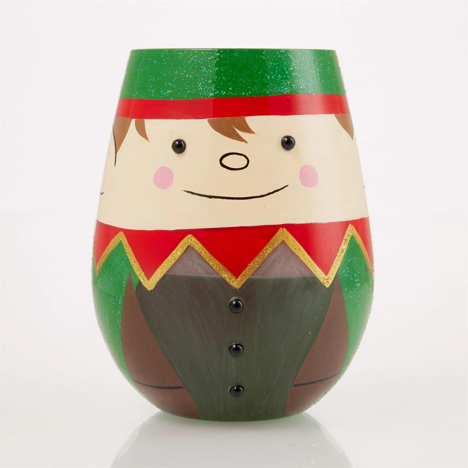 Lolita Stemless Wine Glass Christmas Elf