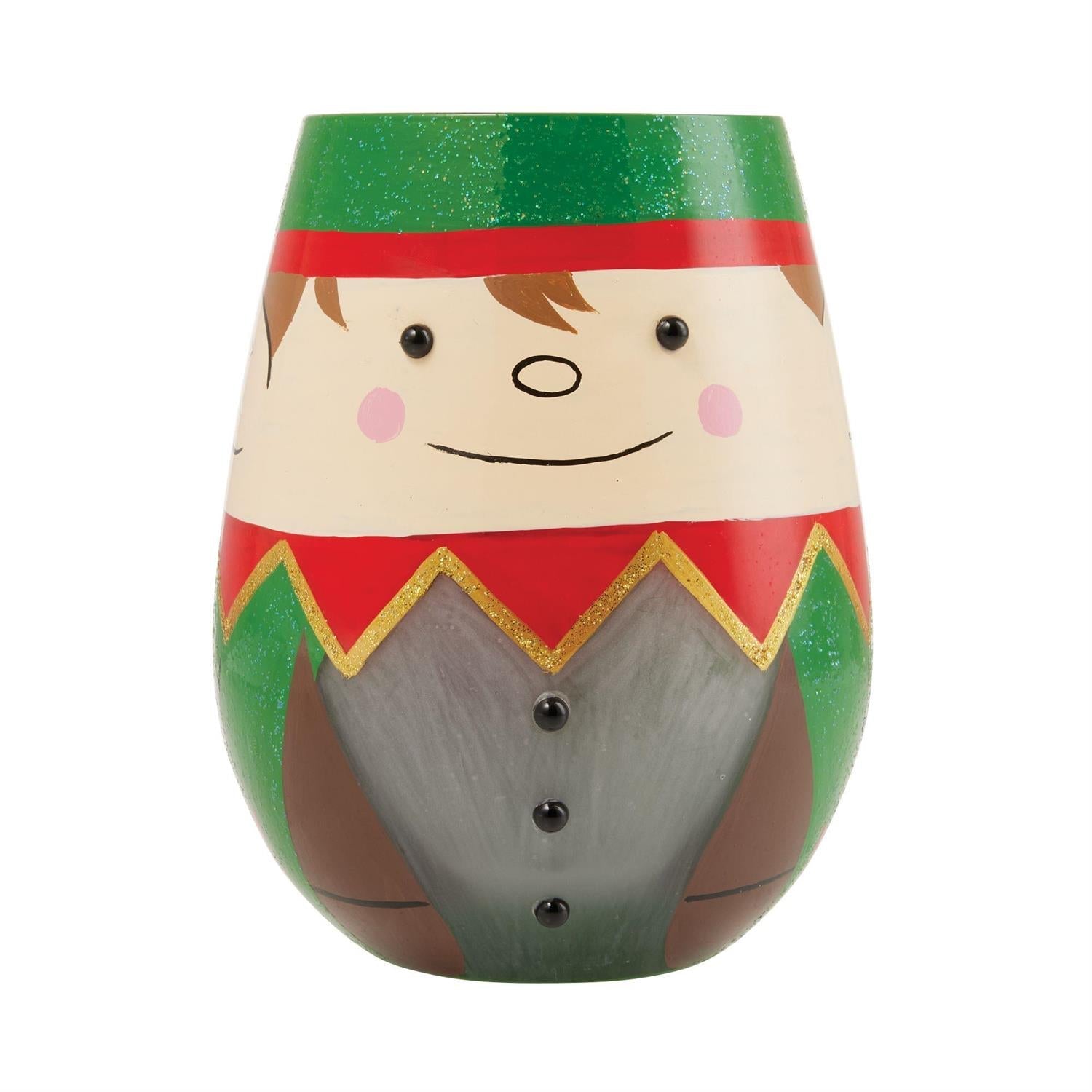 Lolita Stemless Wine Glass Christmas Elf