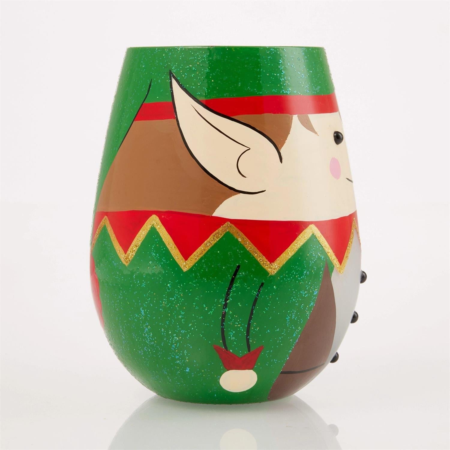 Lolita Stemless Wine Glass Christmas Elf