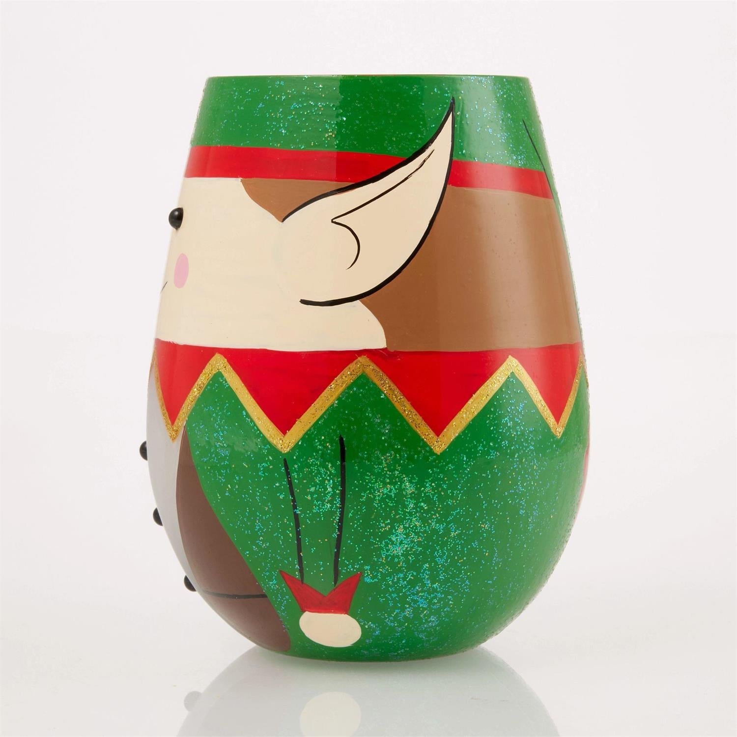 Lolita Stemless Wine Glass Christmas Elf