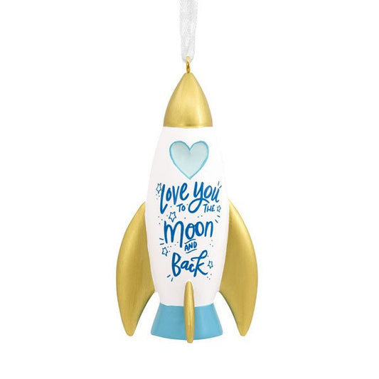 Love You to the Moon and Back Rocket Ship Tree Trimmer Ornament