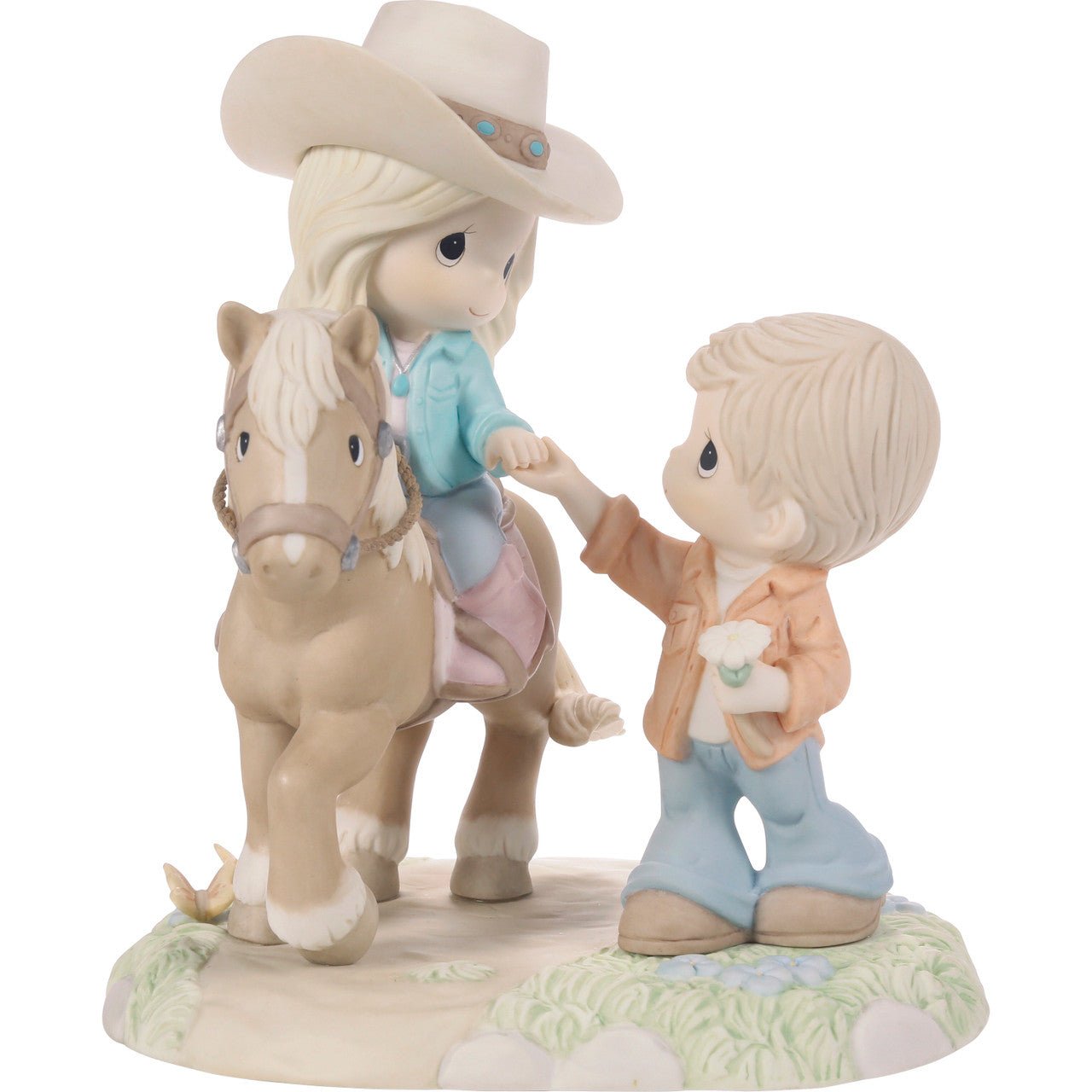 Ltd Ed Couple Riding Horse Figurine