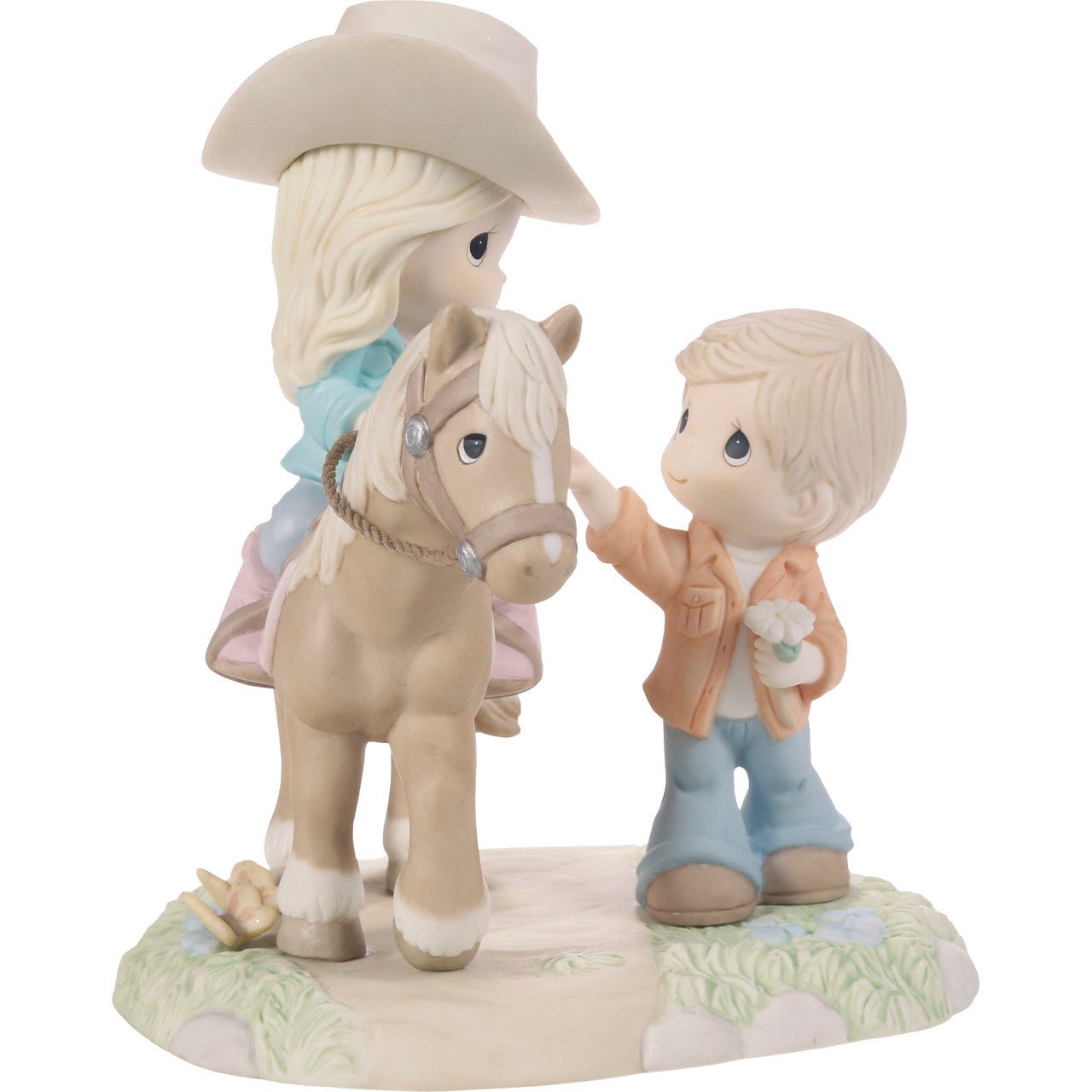 Ltd Ed Couple Riding Horse Figurine