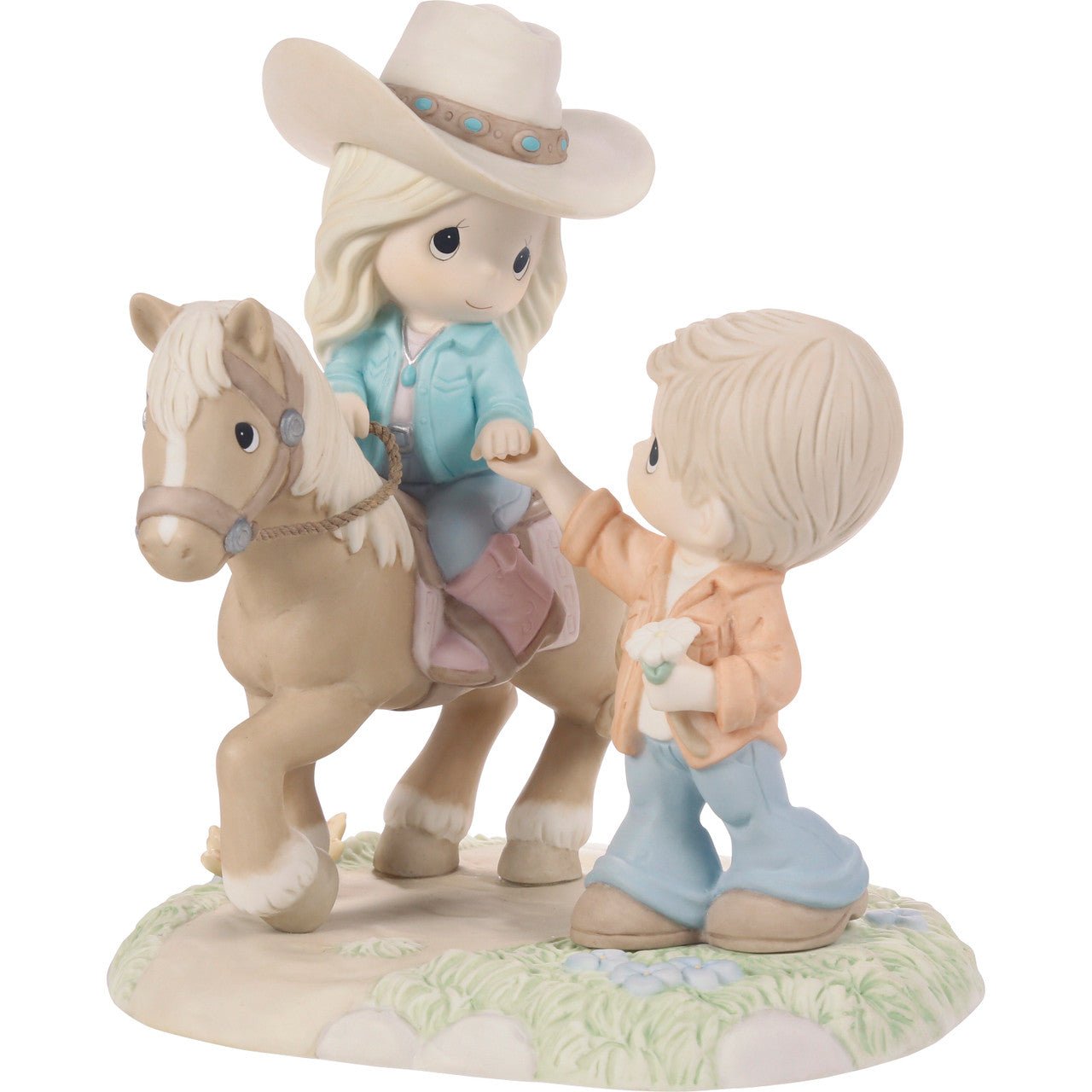 Ltd Ed Couple Riding Horse Figurine