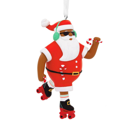 Mahogany Roller Skating Black Santa Claus Hallmark Ornament