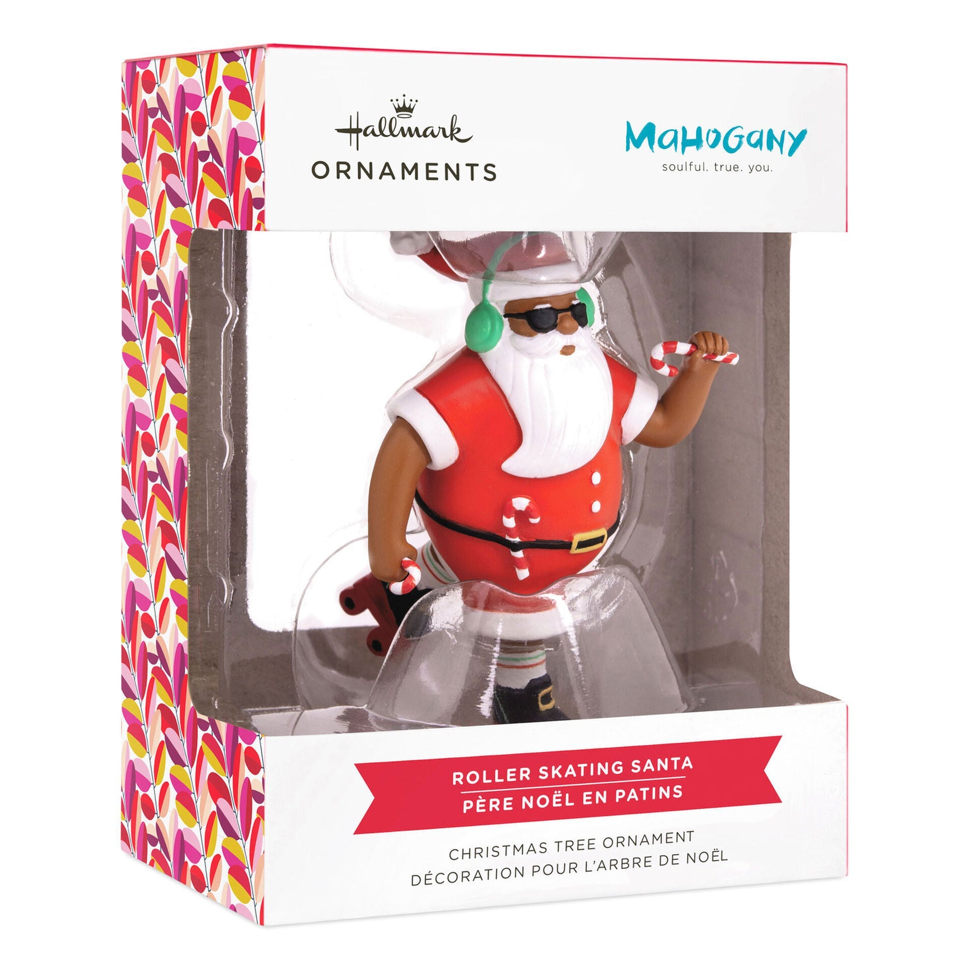 Mahogany Roller Skating Black Santa Claus Hallmark Ornament