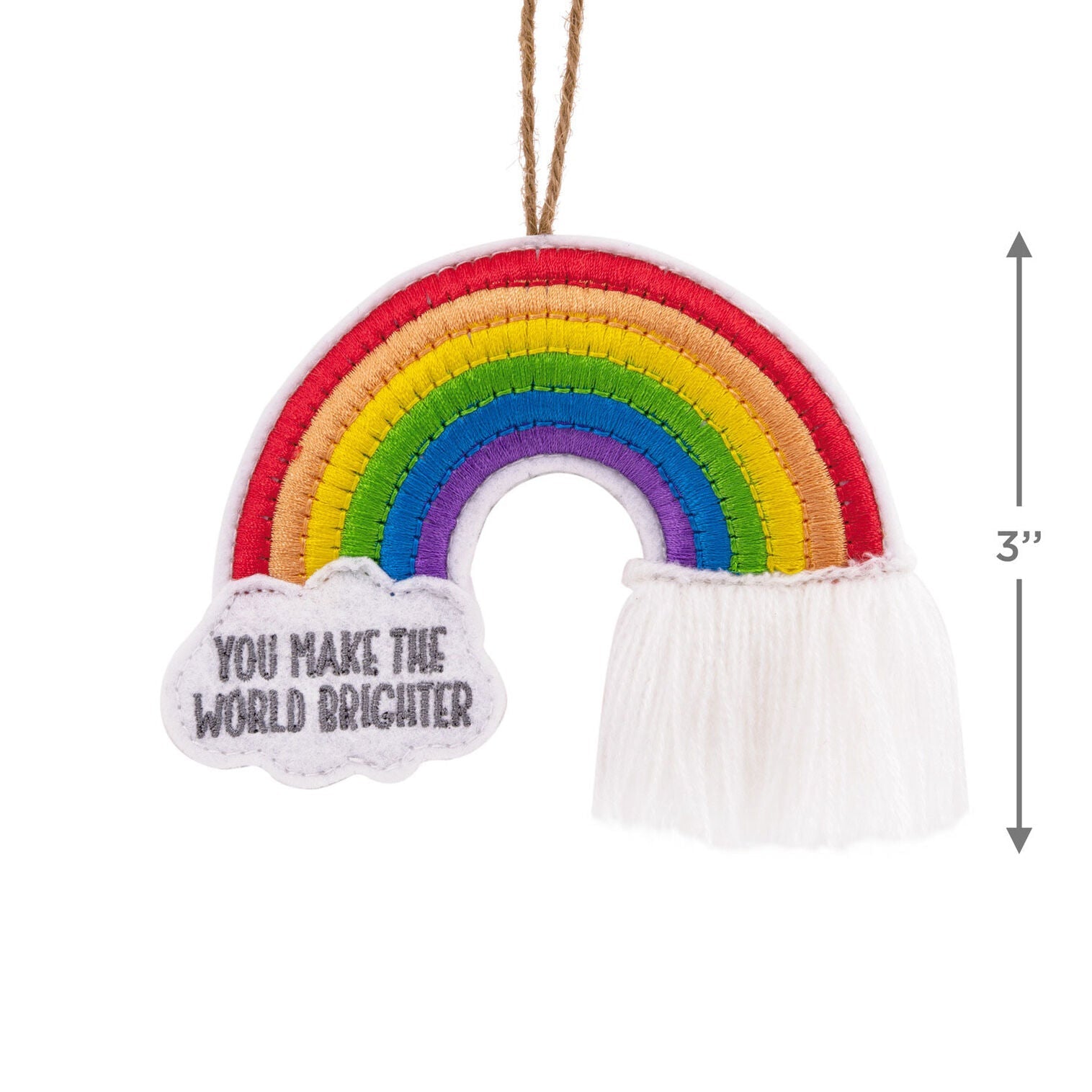 Make the World Brighter Rainbow Fabric Hallmark Ornament