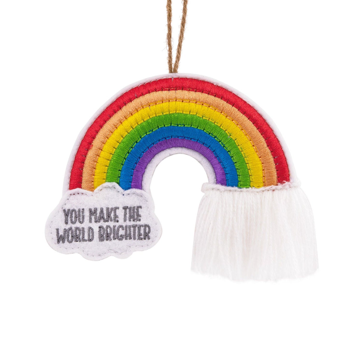 Make the World Brighter Rainbow Fabric Hallmark Ornament