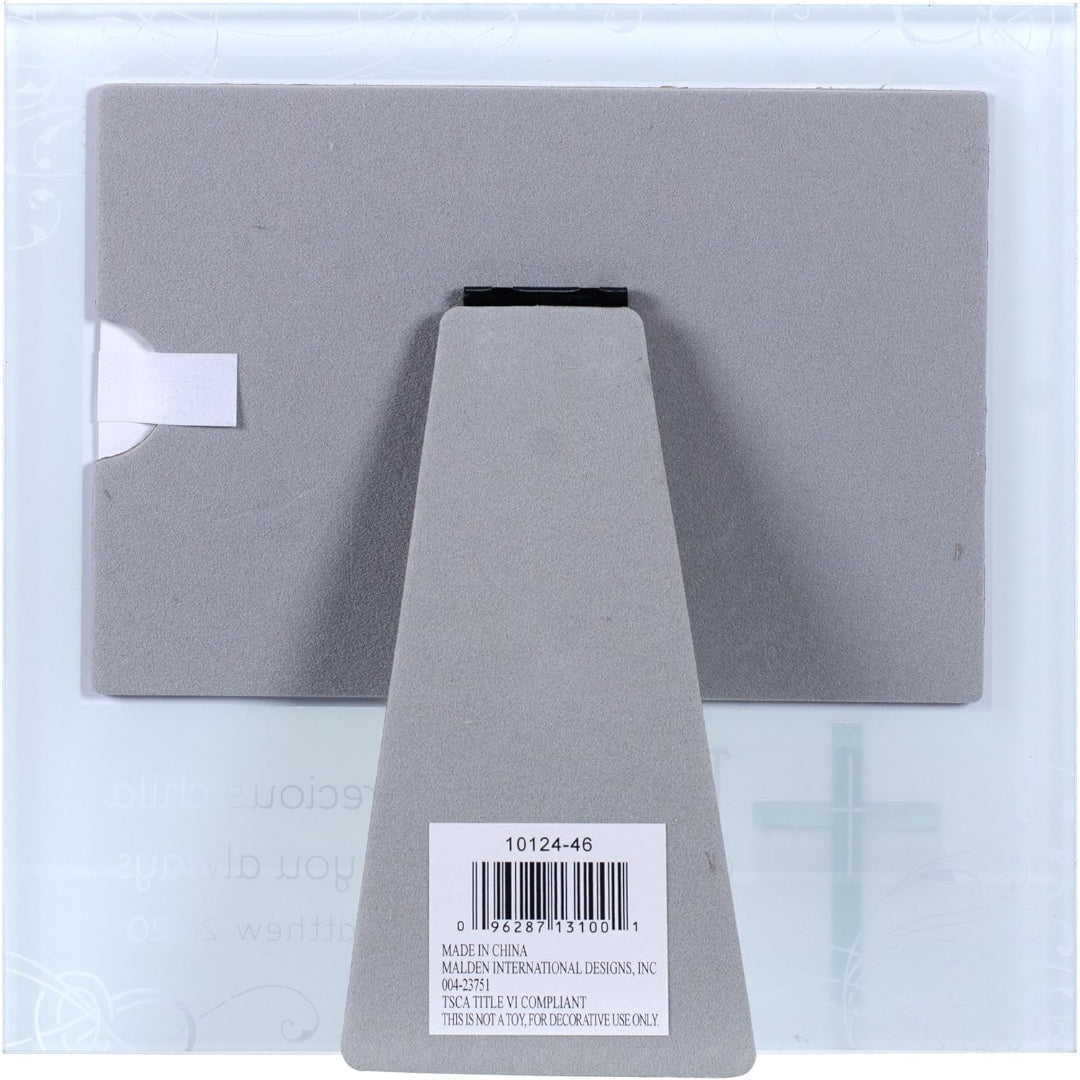Malden 4x6 Baptism Mirrored and Frosted Glass Picture Frame