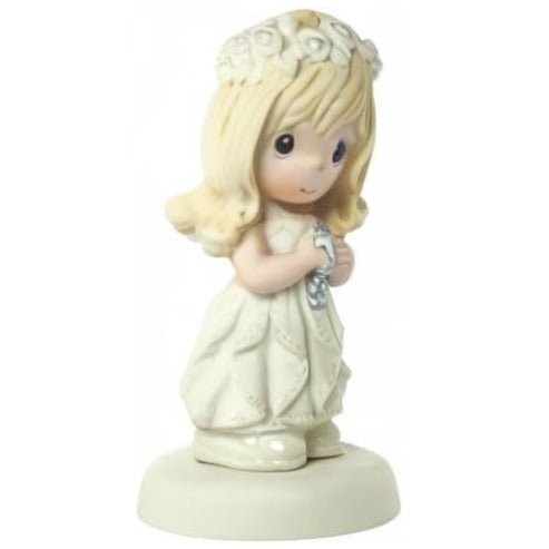 'May His Light Shine in Your Heart Today & Always' First Communion Blonde Hair/Light Skin Girl Figurine