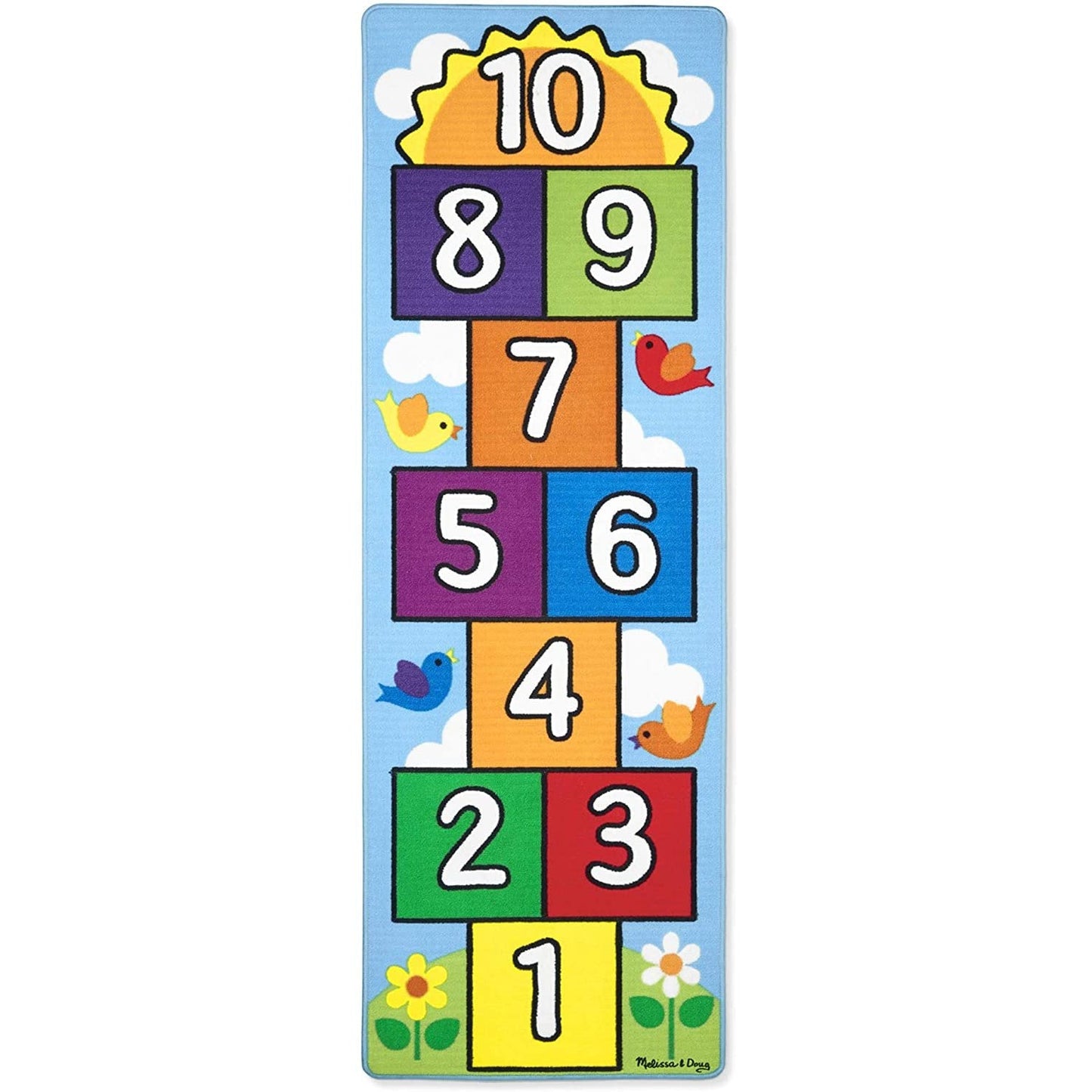 Melissa & Doug Hop and Count Hopscotch Game Rug,Blue,78.5" x 26.5"