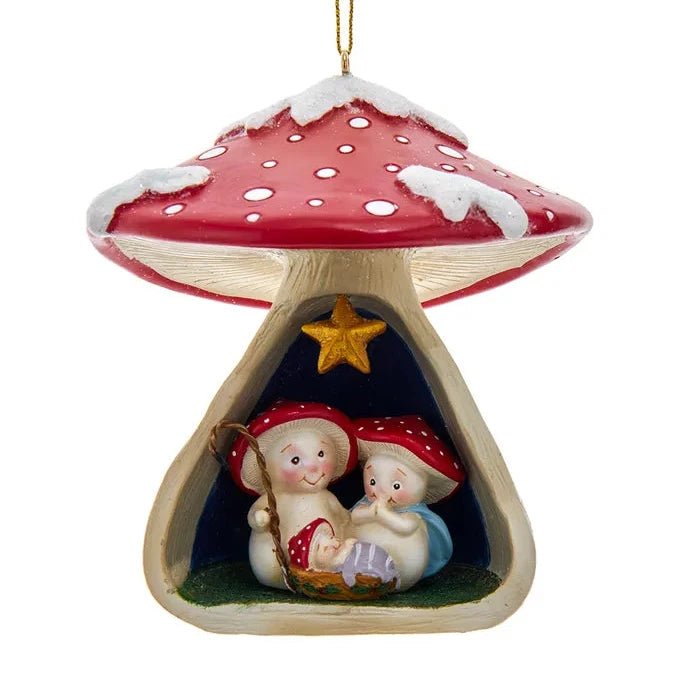 Merry Little Mushroom Nativity Ornament