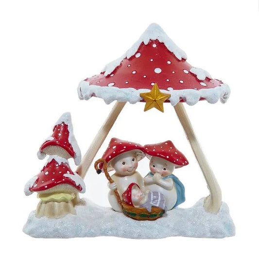 Merry Little Mushroom Nativity Table Piece