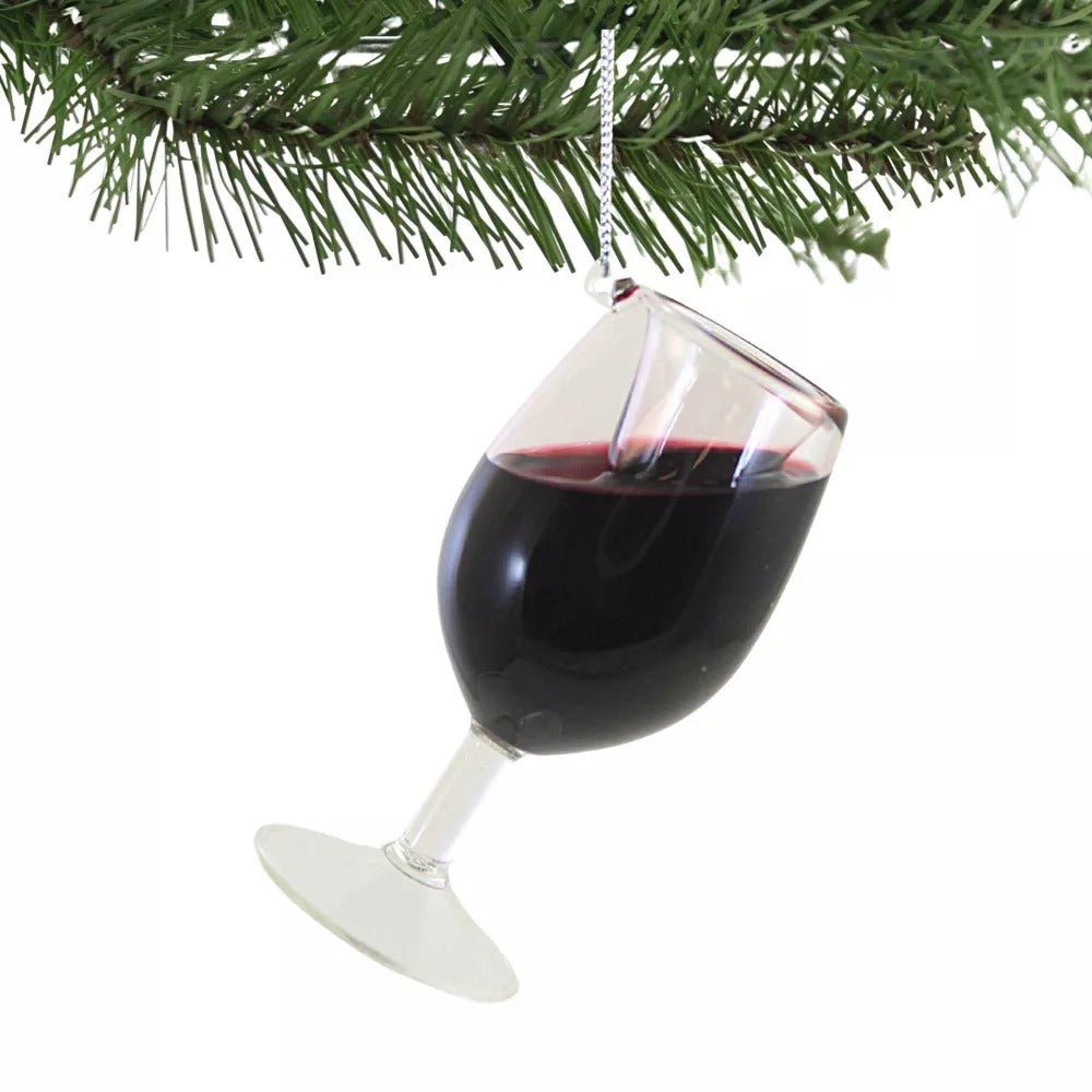 Merry Merlot Wine Glass Hanging Christmas Tree Ornament