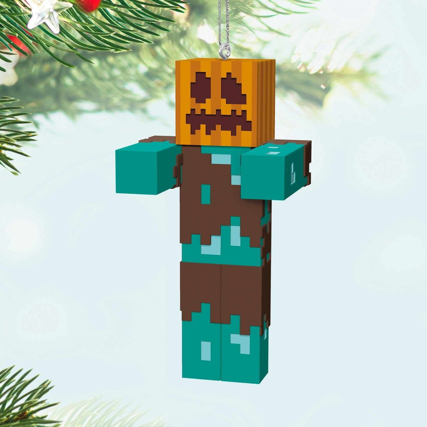 Minecraft Drowned With Carved Pumpkin 2024 Keepsake Ornament