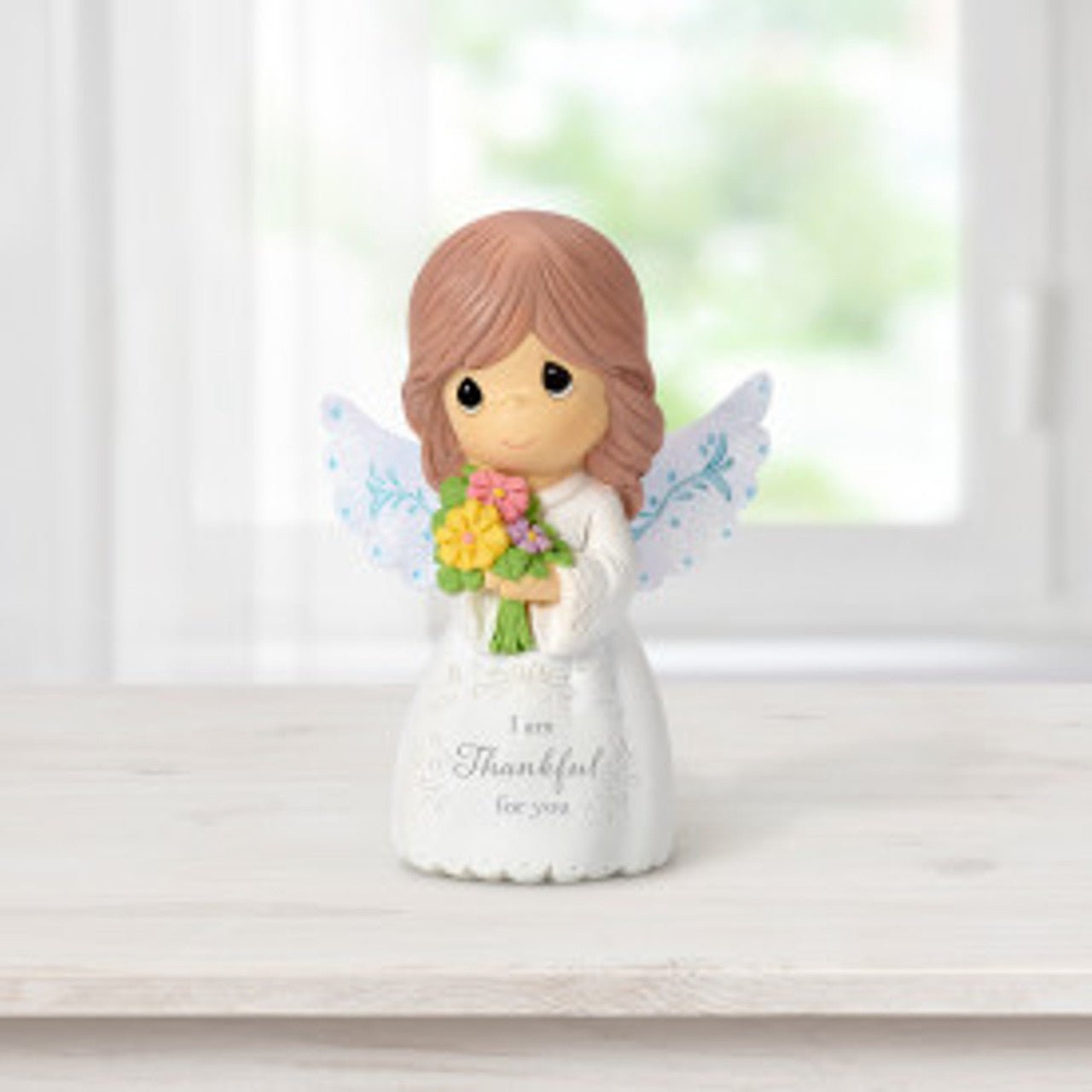 Mini Angel Holding Flowers Figurine