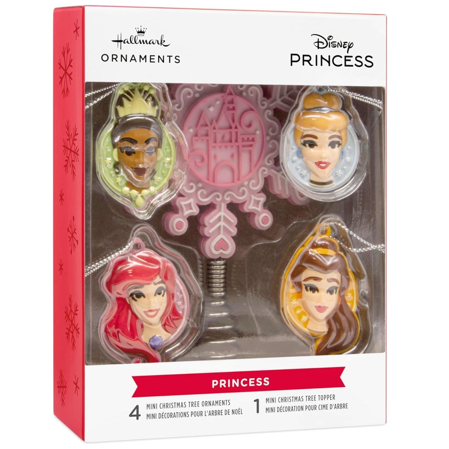 Mini Disney Princess Hallmark Tree Topper and Ornaments, Set of 5