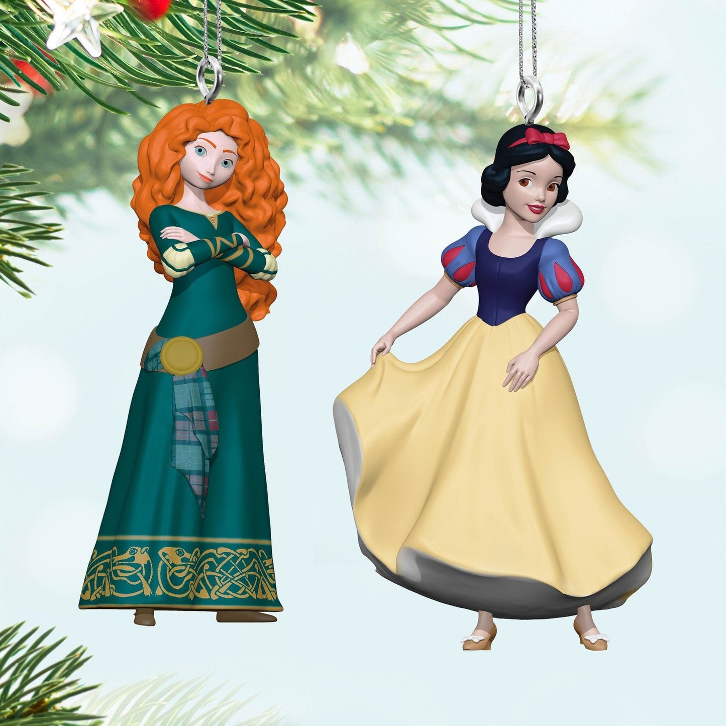 Mini Disney Princess Merida and Snow White 2024 Keepsake Ornaments, Set of 2