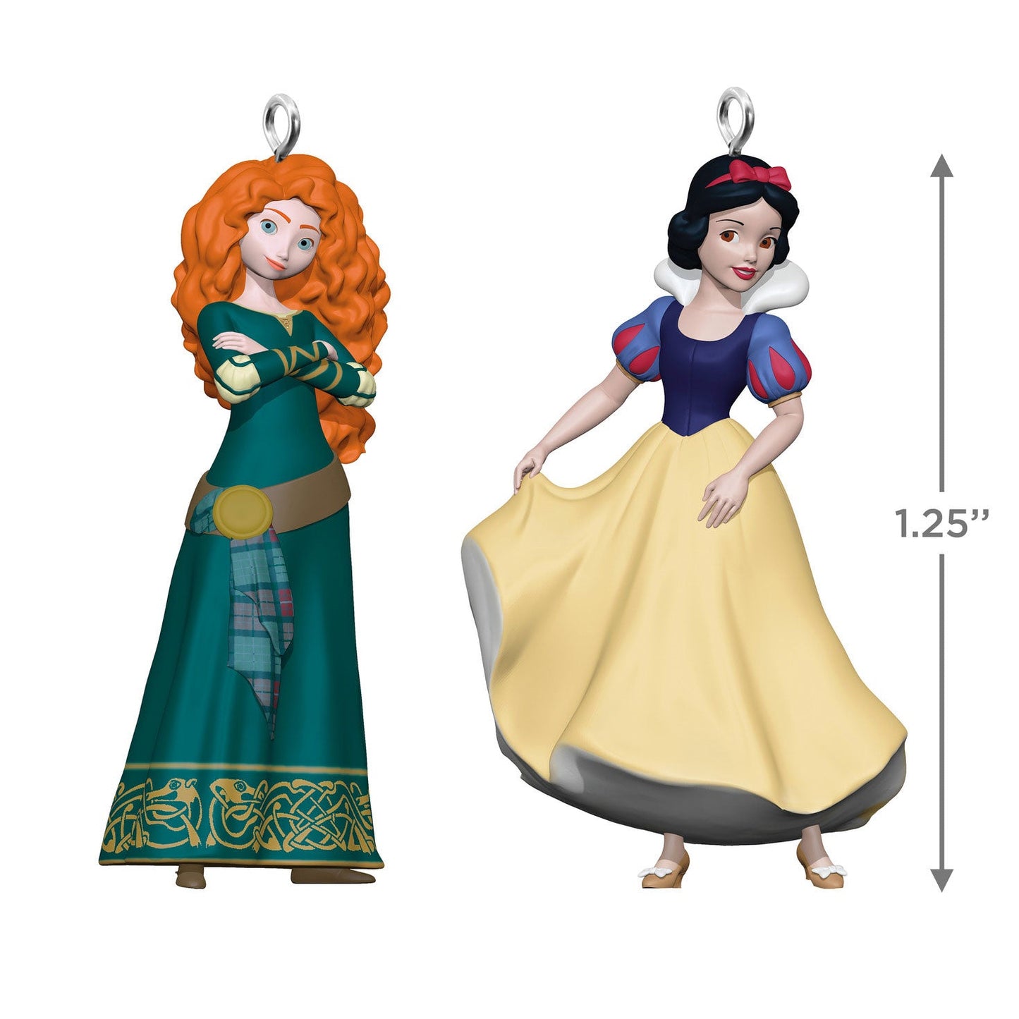 Mini Disney Princess Merida and Snow White 2024 Keepsake Ornaments, Set of 2