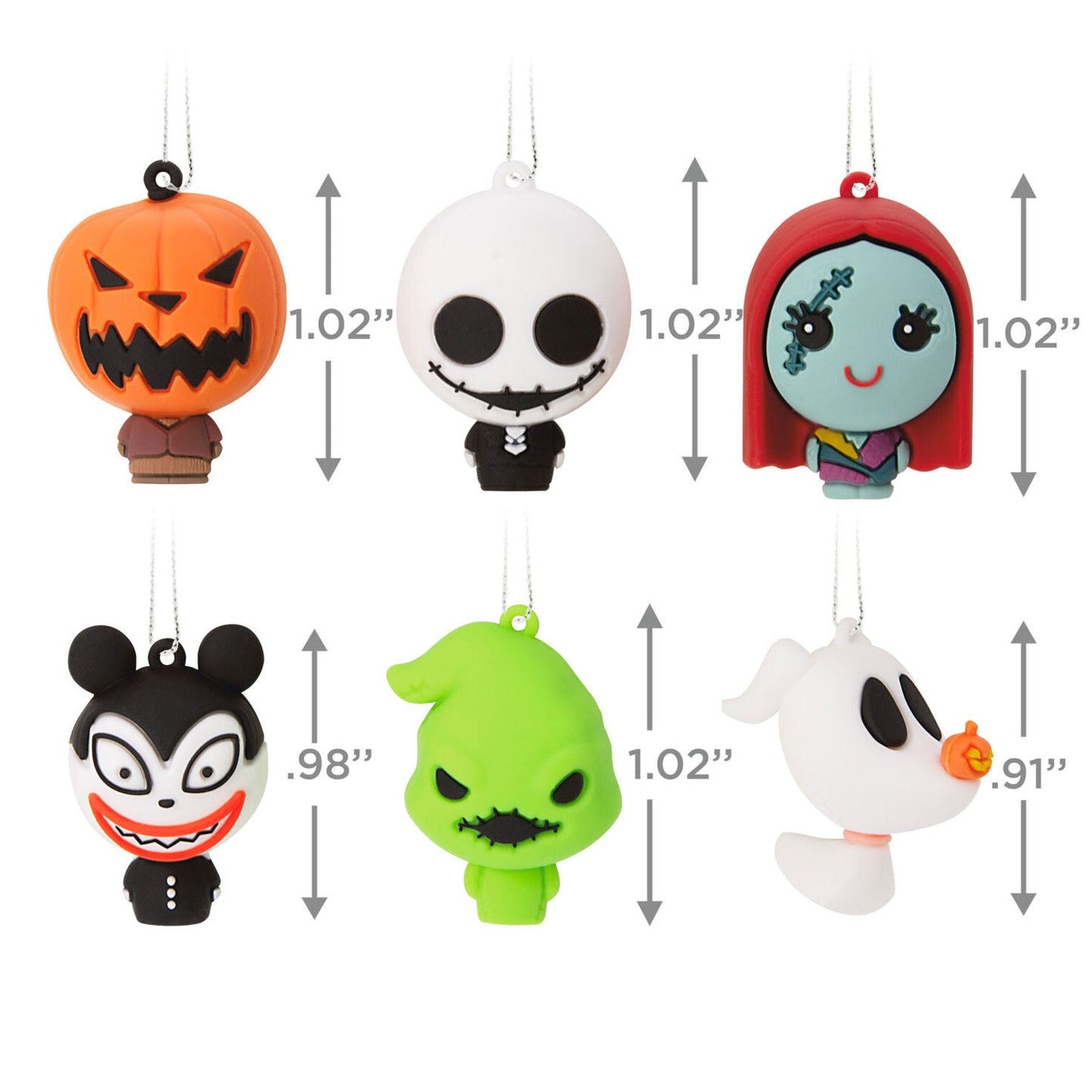 Mini Disney Tim Burton's The Nightmare Before Christmas Shatterproof Hallmark Ornaments, Set of 6