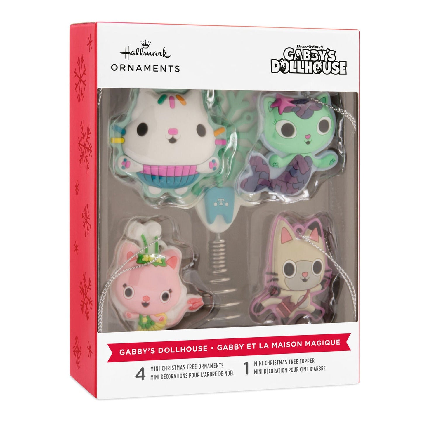 Mini DreamWorks Animation Gabby's Dollhouse Hallmark Tree Topper and Ornaments, Set of 5