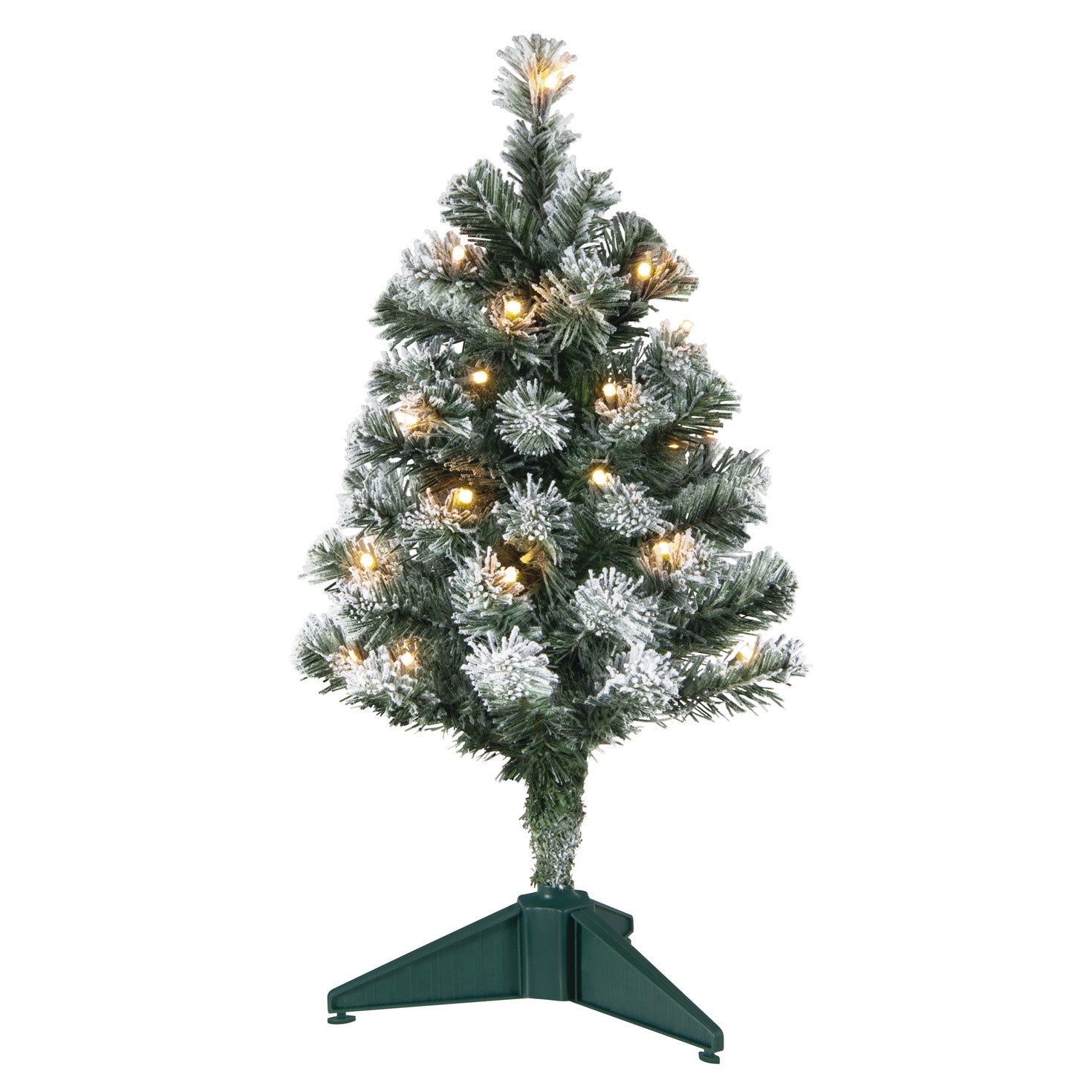 Mini Flocked Pre Lit Christmas Tree