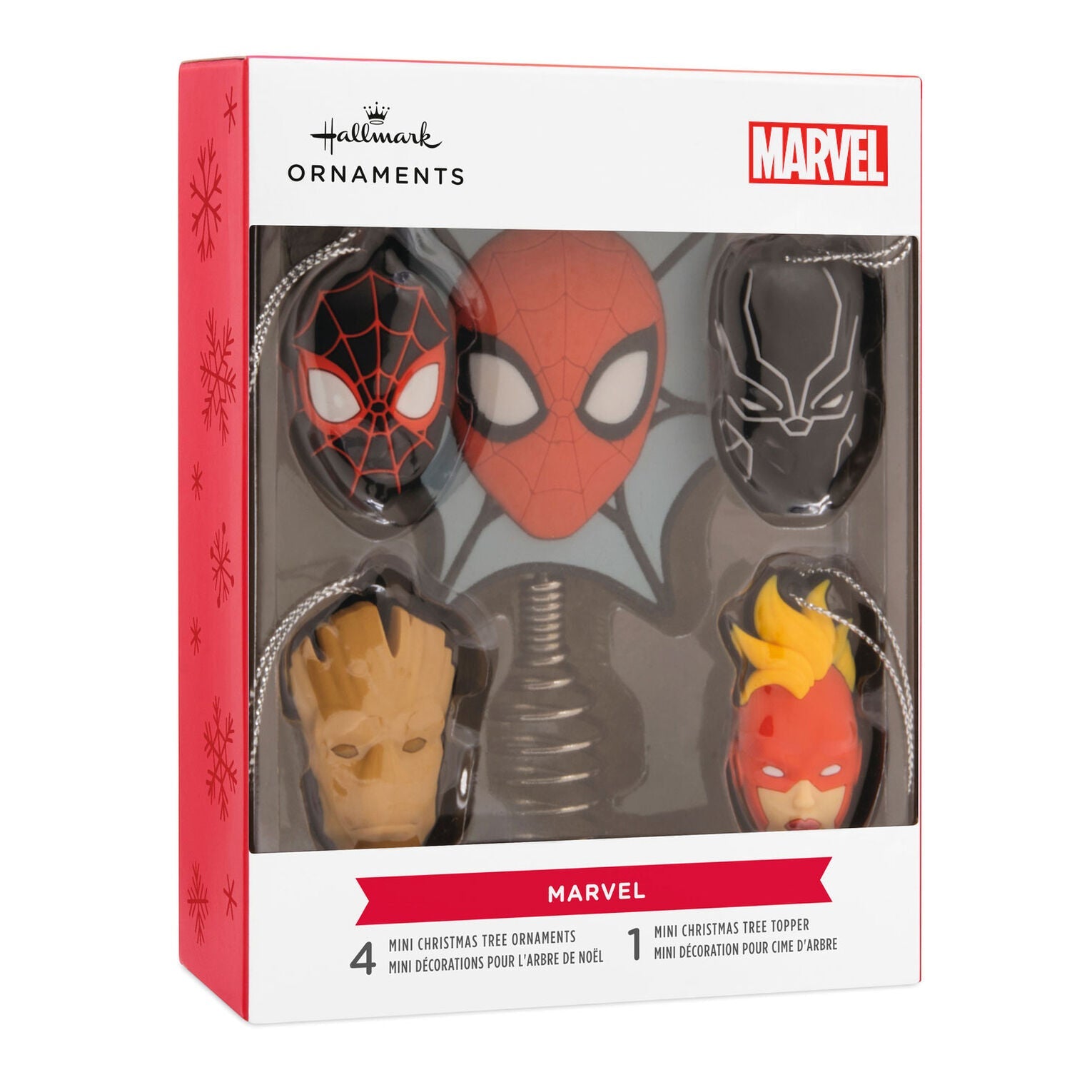 Mini Marvel Super Heroes Hallmark Tree Topper and Ornaments, Set of 5