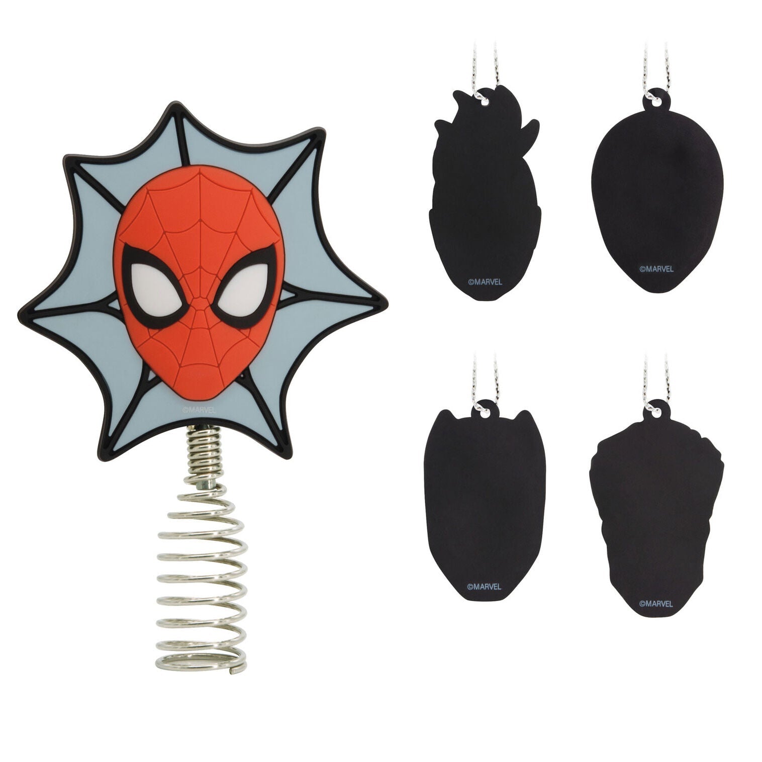 Mini Marvel Super Heroes Hallmark Tree Topper and Ornaments, Set of 5