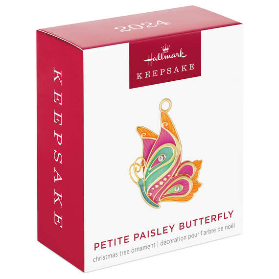 Mini Petite Paisley Butterfly Metal 2024 Keepsake Ornament, 1.3”