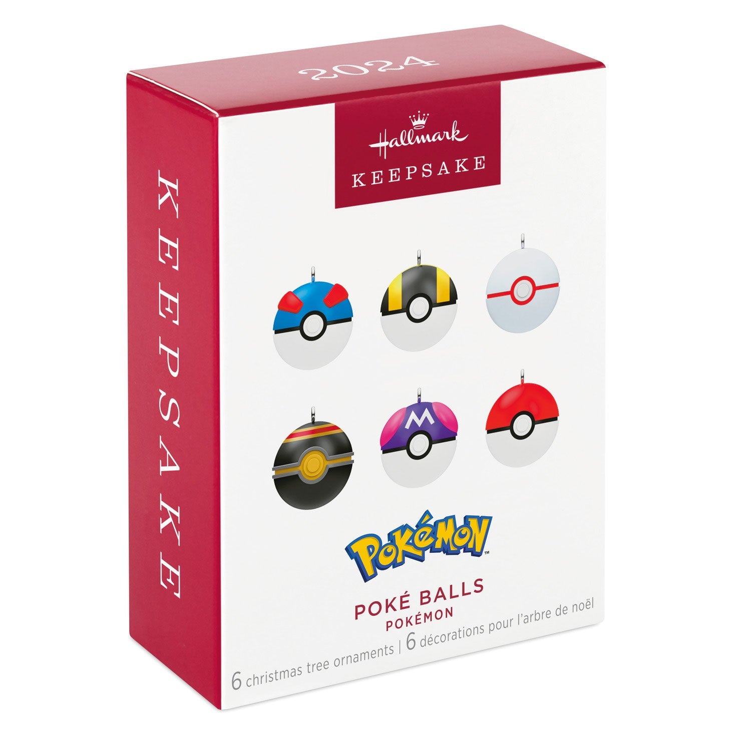 Mini Pokémon Poké Balls 2024 Keepsake Ornaments, Set of 6