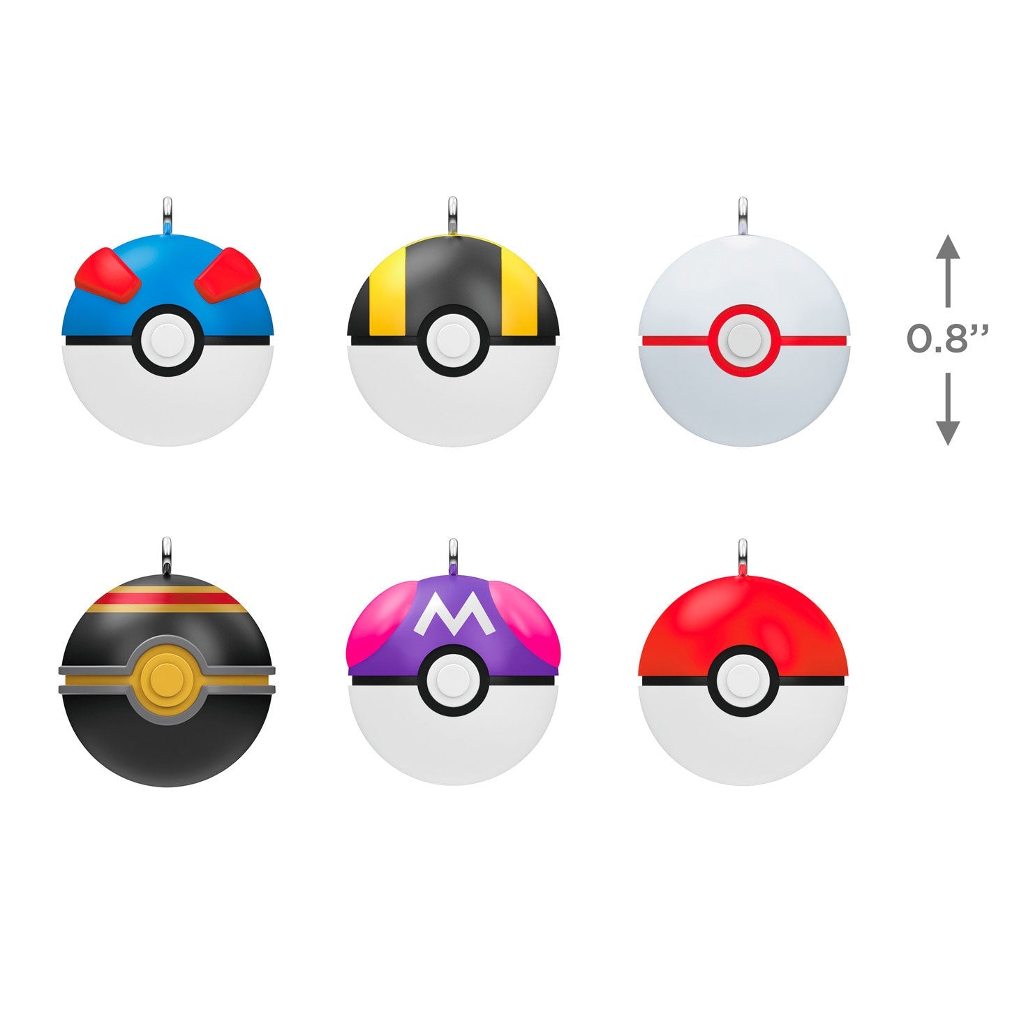 Mini Pokémon Poké Balls 2024 Keepsake Ornaments, Set of 6